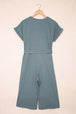 Tie-Waist Buttoned Cropped Jumpsuit Trendsi