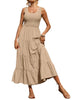 Tiered Smocked Wide Strap Dress -BazaarBey - www.shopbazaarbey.com