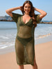 Slit Openwork  Short Sleeve Cover-Up Trendsi