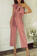 BazaarBey Ruffled Tied One-Shoulder Jumpsuit 
