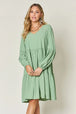  Full Size V-Neck Balloon Sleeve Tiered Dress -BazaarBey - www.shopbazaarbey.com