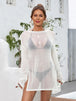 Slit Boat Neck Dropped Shoulder Cover-Up Trendsi