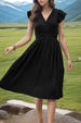 Tied Smocked Waist Flutter Sleeve Dress -BazaarBey - www.shopbazaarbey.com