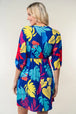  Full Size Printed V-Neck Mini Dress -BazaarBey - www.shopbazaarbey.com