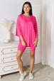  Full Size Soft Rayon Three-Quarter Sleeve Top and Shorts Set Trendsi