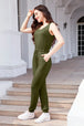 Drawstring Round Neck Sleeveless Jumpsuit Trendsi
