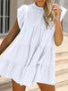 Ruched Round Neck Cap Sleeve Mini Dress -BazaarBey - www.shopbazaarbey.com