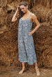 Printed Spaghetti Strap Low Back Jumpsuit Trendsi