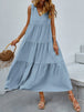 Tiered V-Neck Sleeve Dress -BazaarBey - www.shopbazaarbey.com