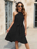 Tied Round Neck Sleeveless Dress -BazaarBey - www.shopbazaarbey.com
