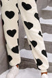 Fuzzy Heart Zip Up Hooded Lounge Jumpsuit Trendsi