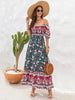 Floral Flounce Sleeve Midi Dress -BazaarBey - www.shopbazaarbey.com