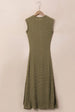 Waffle-Knit Slit Sleeveless Maxi Dress -BazaarBey - www.shopbazaarbey.com