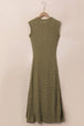 Waffle-Knit Slit Sleeveless Maxi Dress -BazaarBey - www.shopbazaarbey.com