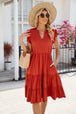 Ruched Notched Cap Sleeve Dress -BazaarBey - www.shopbazaarbey.com