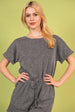 Round Neck Short Sleeve Romper with Pockets Trendsi