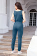 Drawstring Round Neck Sleeveless Jumpsuit Trendsi