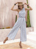 Printed Single Shoulder Sleeveless Jumpsuit Trendsi