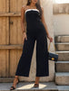 BazaarBey Tube Sleeveless Wide Leg Jumpsuit 