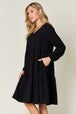  Full Size V-Neck Balloon Sleeve Tiered Dress -BazaarBey - www.shopbazaarbey.com