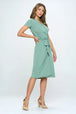  Tie Front  Short Sleeve Dress -BazaarBey - www.shopbazaarbey.com
