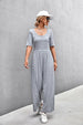 Scoop Neck Half Sleeve Wide Leg Jumpsuit Trendsi