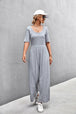 Scoop Neck Half Sleeve Wide Leg Jumpsuit Trendsi