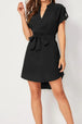 Tied Notched Short Sleeve Dress -BazaarBey - www.shopbazaarbey.com