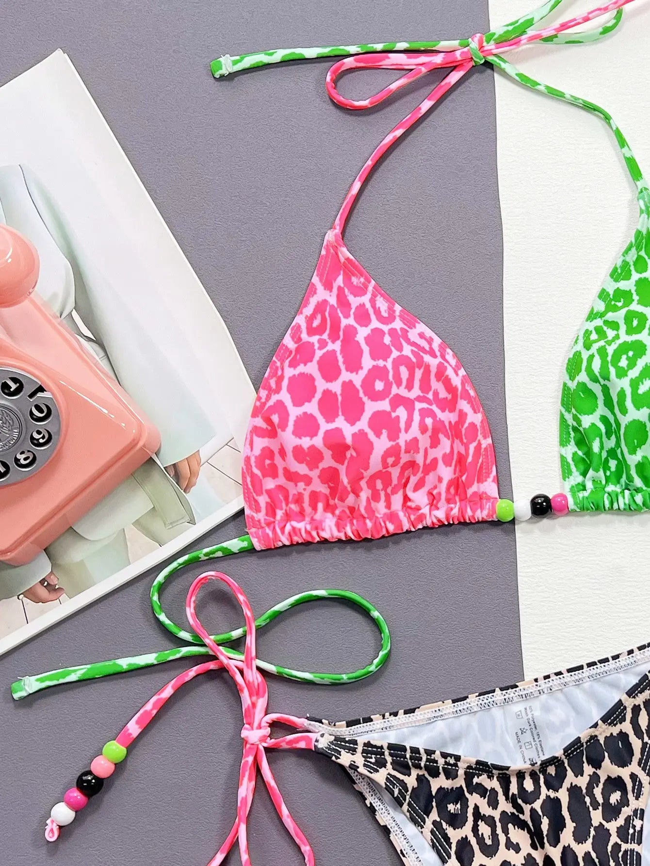  Tied Halter Neck Bikini Set Trendsi