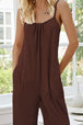 Scoop Neck Spaghetti Strap Pocket Jumpsuit Trendsi