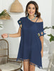Tassel Boat Neck Flutter Sleeve Cover Up Trendsi
