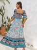 Floral Flounce Sleeve Midi Dress -BazaarBey - www.shopbazaarbey.com