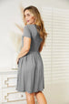  Full Size Short Sleeve Dress with Pockets -BazaarBey - www.shopbazaarbey.com