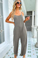 Round Neck Pocketed Sleeveless Jumpsuit Trendsi