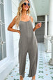 Round Neck Pocketed Sleeveless Jumpsuit Trendsi