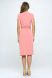  Tie Front  Short Sleeve Dress -BazaarBey - www.shopbazaarbey.com