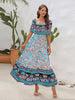 Floral Flounce Sleeve Midi Dress -BazaarBey - www.shopbazaarbey.com