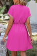 Tassel V-Neck Short Sleeve Dress -BazaarBey - www.shopbazaarbey.com