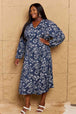  Night Out Full Size Balloon Sleeve Floral Midi Dress -BazaarBey - www.shopbazaarbey.com