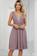 Pocketed V-Neck Wide Strap Dress -BazaarBey - www.shopbazaarbey.com