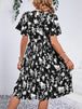Printed Round Neck Short Sleeve Dress -BazaarBey - www.shopbazaarbey.com