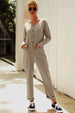 Buttoned Drop Shoulder Pocket Jumpsuit Trendsi