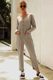 Buttoned Drop Shoulder Pocket Jumpsuit Trendsi