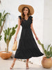 Tiered Ruffled V-Neck Cap Sleeve Dress -BazaarBey - www.shopbazaarbey.com