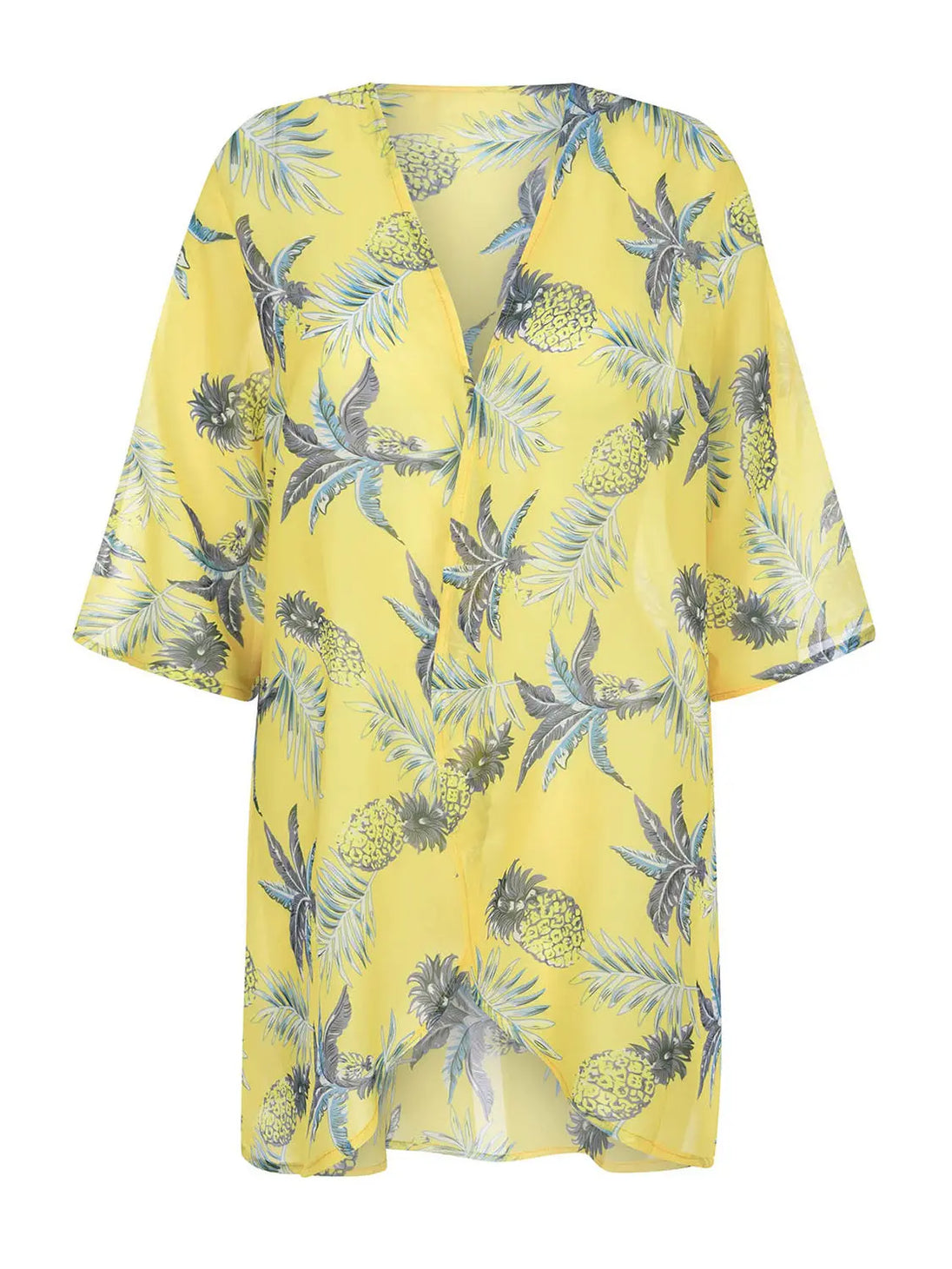 Open Front Half Sleeve Cover-Up Trendsi
