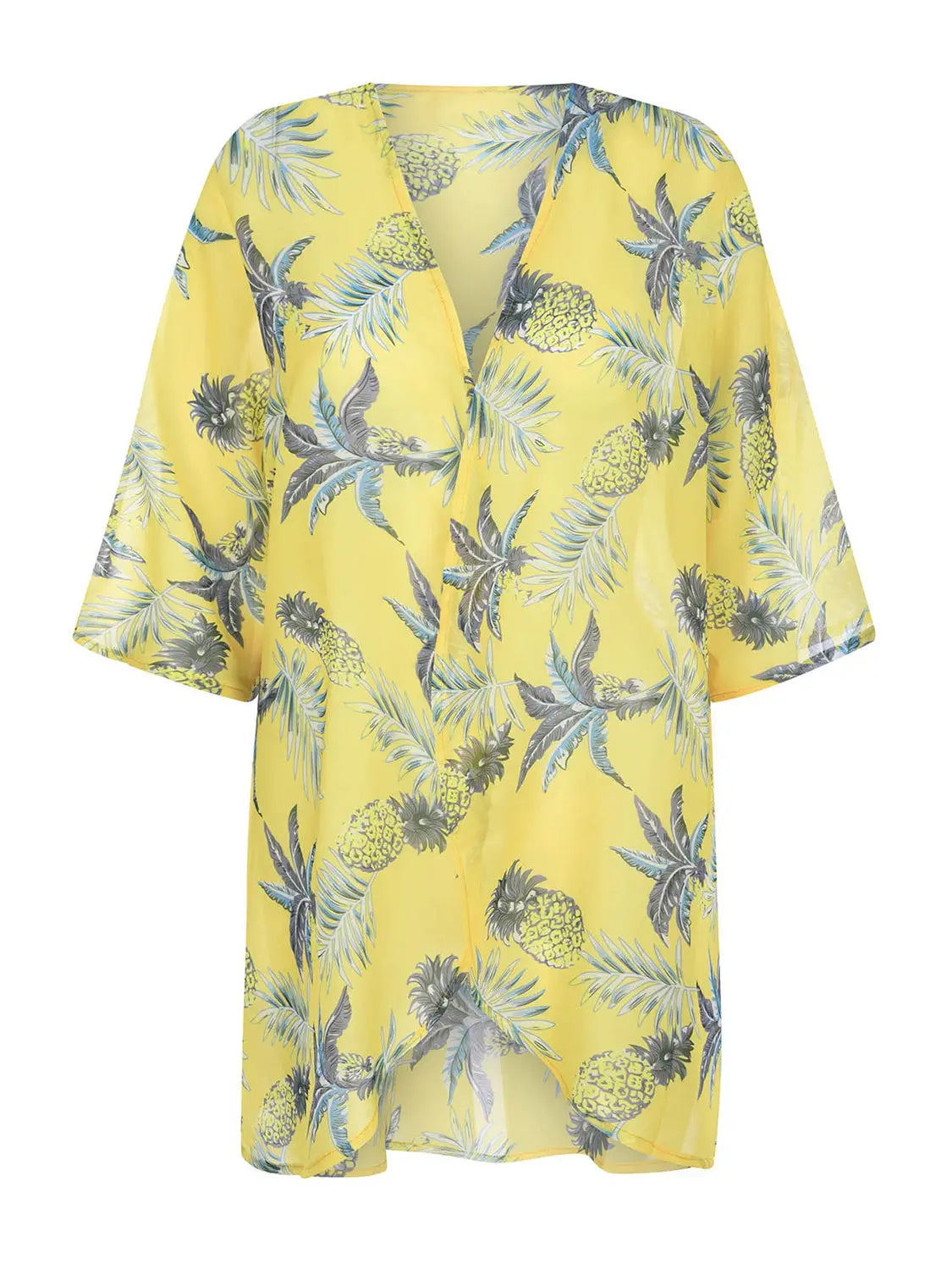 Open Front Half Sleeve Cover-Up Trendsi