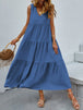 Tiered V-Neck Sleeve Dress -BazaarBey - www.shopbazaarbey.com