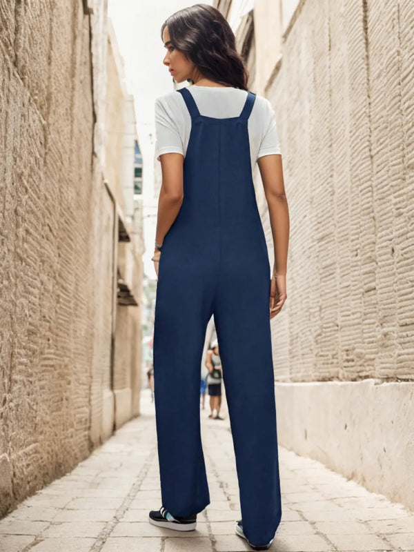 Pocketed Wide Strap Overall Trendsi