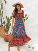 Floral Flounce Sleeve Midi Dress -BazaarBey - www.shopbazaarbey.com