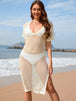 Slit Openwork  Short Sleeve Cover-Up Trendsi